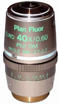 NIKON PLAN FLUOR 40X ELWD PHASE CONTRAST OBJECTIVE
