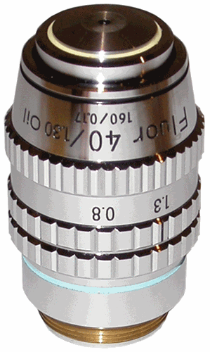 nikon fluor 40x oil objec tive 160 tube length