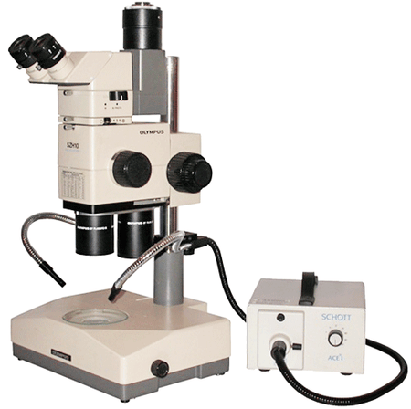 Olympus SZH10 Stereo Microscope with Dual Nosepiece Objectives 1x and 2x