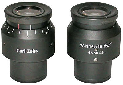Zeiss W-PL 16X Stereo Microscope Eyepieces