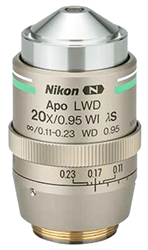 Nikon CFI Apochromat Lambda S LWD 20x Water Immersion Objective